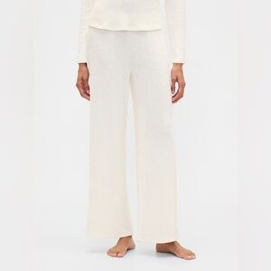 NWT Gap Body Wide-Leg Rib Knit Pants in Ivory Cream | Medium